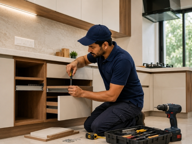 Modular kitchen carpentry work