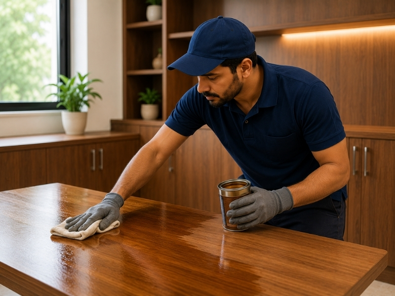 Wood polishing and finishing